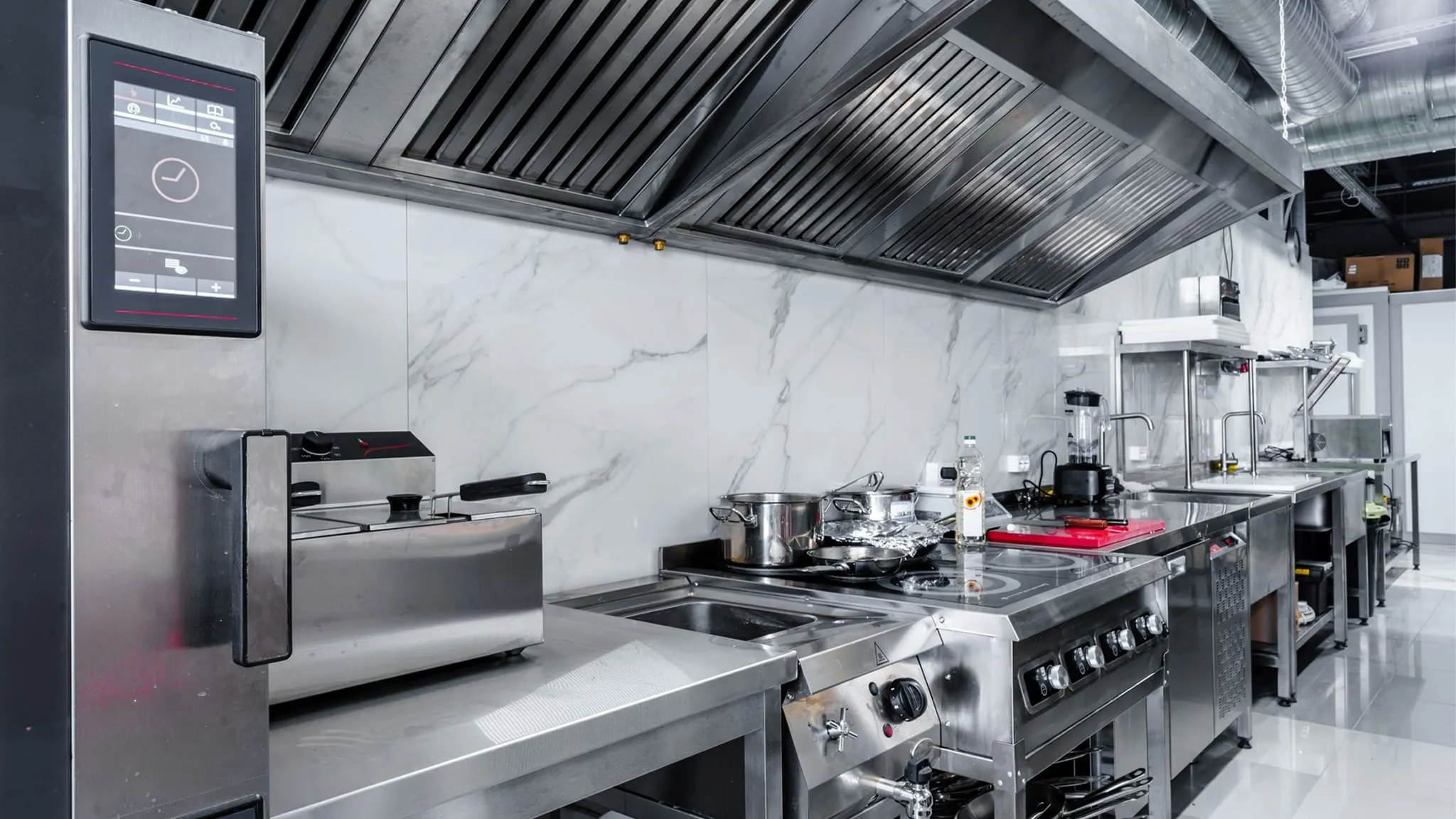 Commercial cloud kitchen cooking line