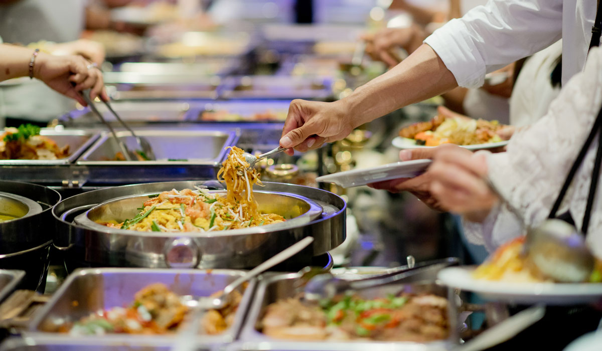 Professional catering setup
